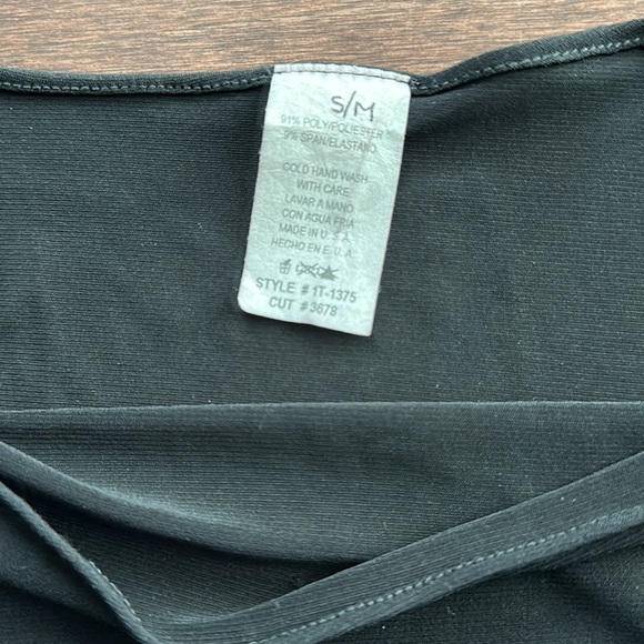 Y2K Crop Top Black Gemstone Net Overlay Open Sleeve S/M Vintage - Picture 2 of 7